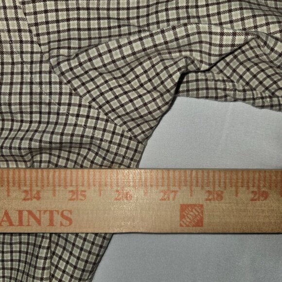 Ralph Lauren Blake Brown Beige Plaid Check Green Pony S/S Button Down Shirt L - Picture 4 of 5